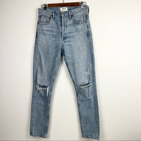 AGOLDE Jamie High Rise Classic Jeans in Shakedown Light Wash, Size 25 - Picture 3 of 9